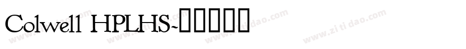 Colwell HPLHS字体转换